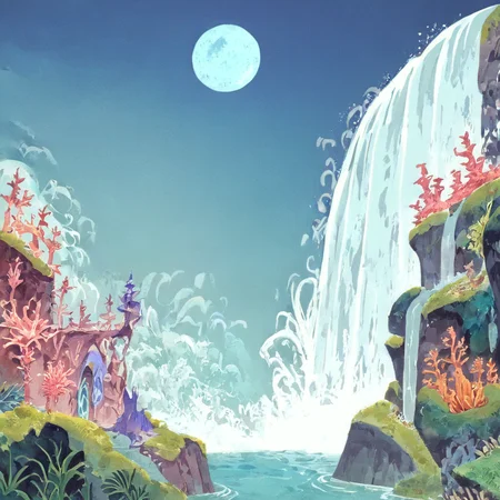 ethereal fantasy concept art of  score_9, score_8_up, waterfall, waves crashing, stormy seas, blue moon, coral reef, dark storm clouds, digital art, highly detailed, zPDXL, <lora:ZB_Illustrationv1:1> . magnificent, celestial, ethereal, painterly, epic, majestic, magical, fantasy art, cover art, dreamy