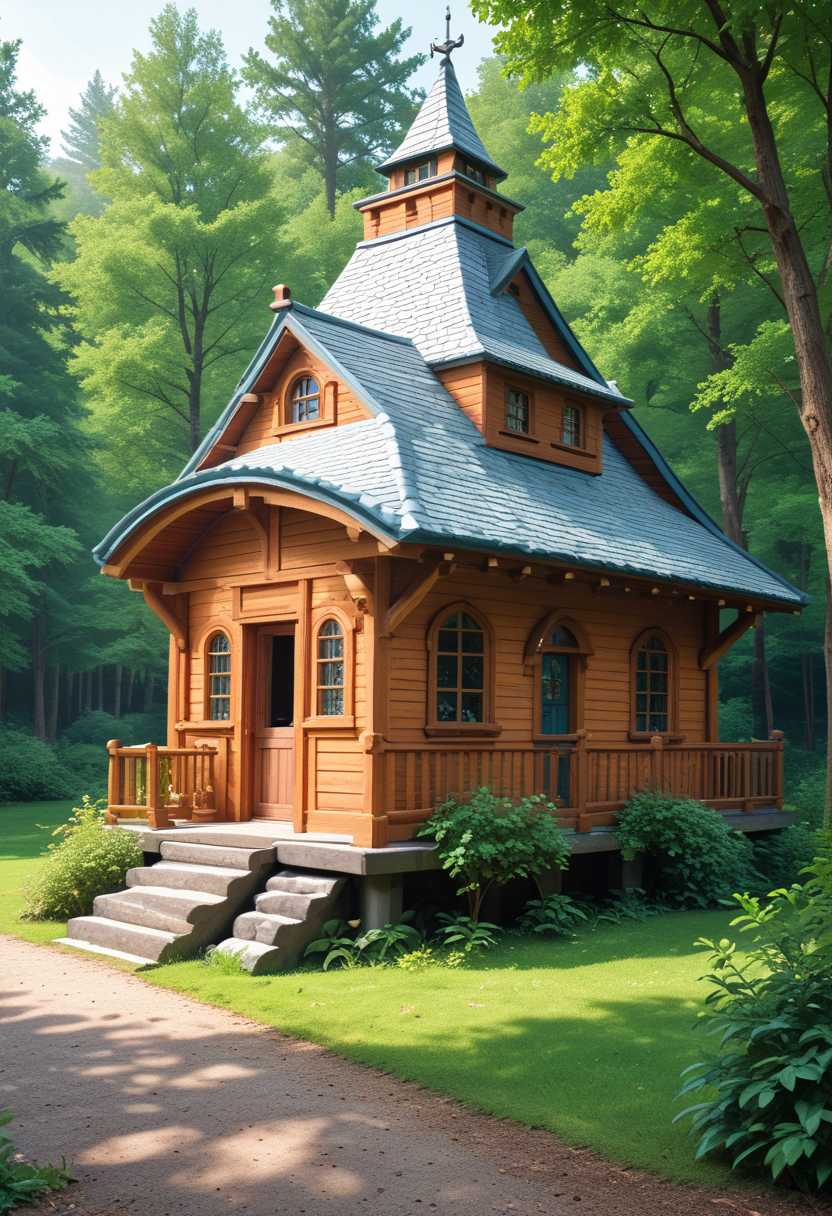 score 9, score 8 up, score 7 up, 
 man sitting on roof of forest cottage, sunny day, vibrant colors, intricate mural, highly detailed, digital painting, trending on artstation, sharp focus, illustration, art by artgerm and greg rutkowski and magali villeneuve, <lora:sdxl_lightning_8step_lora:1>, <lora:add_detail:0.5>