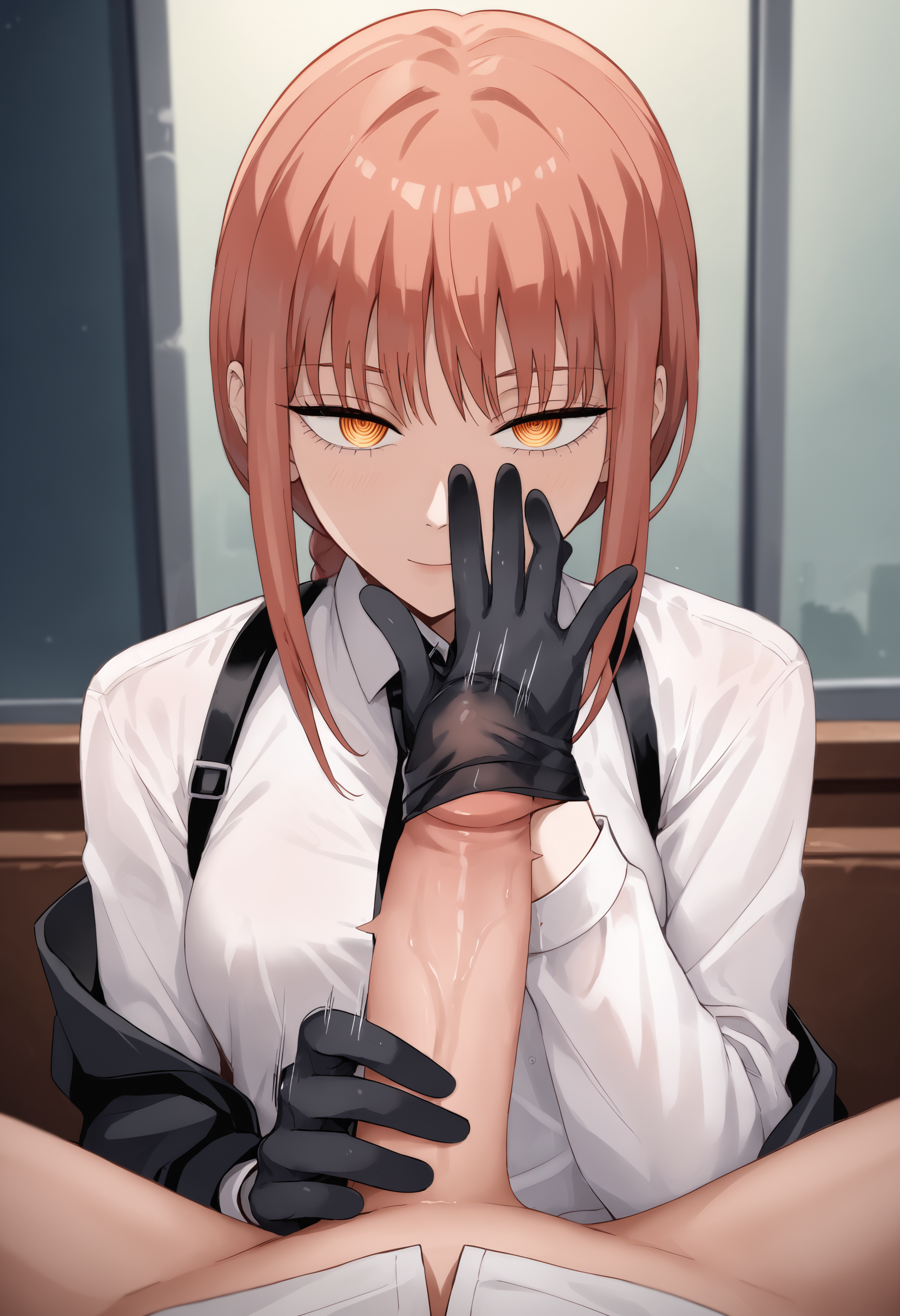 score_9, score_7_up, gloved handjob, pov, uncensored, gloves, handjob, makima \(chainsaw man\), black gloves,   <lora:Glovejob 10:1>