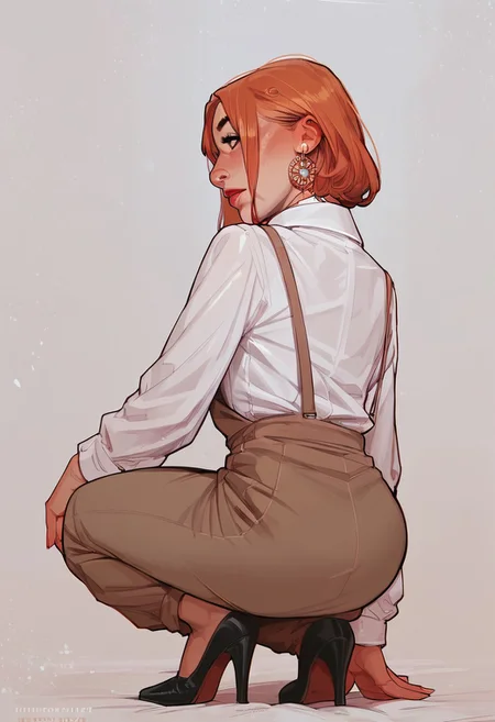 score_9, score_8_up, score_7_up, score_6_up, score_9, score_8_up, score_7_up, score_6_up, masterpiece, business_outfit, 1GIRL, SOLO,  business_outfit, from behind, crouching,