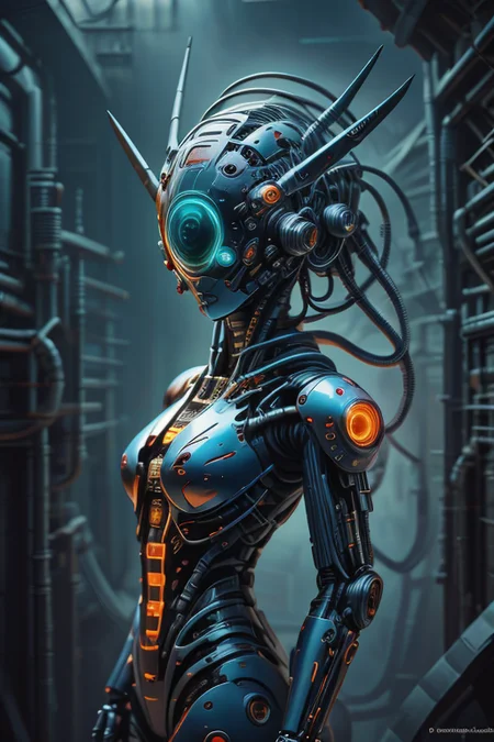 1girl,cowboy shot,at distance,<lora:Tech_Noir_SD:0.7>,technoir,science fiction,cyborg style,spacecraft,<lora:Concept_-_Hella-sthetic_v2:0.7>,<lora:cyberhelmetv0.7:0.7>,cyberhelmet,blue circle light up cyberhelmet with antennas, symmetry, , intricate, elegant, highly detailed, symmetry, magical atmosphere, sharp focus, majestic, very coherent, radiant, advanced, cinematic, artistic, fine detail, winning, beautiful, stunning, dramatic light, designed, rich deep colors, perfect professional background, ambient, tailored set composition