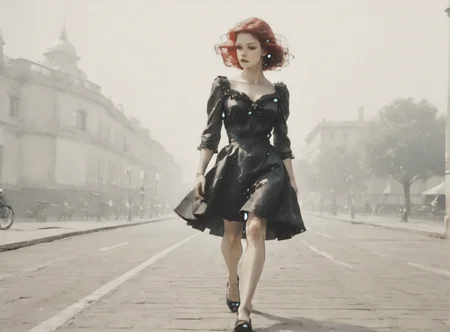 score_9, score_8_up, score_7_up, character in profile, walking, looking at surroundings, 1girl, pale skin, medium breasts, <lora:sm0k3XLP:1>, <lora:goth_clothes:1>, lollita dress, black dress, lollita, red details, Shoulder length hair, unnatural haircolor, <lora:Always_In_Flux_Style:1>, <lora:Urban_Liminal_Underground_Construction_Style_Background:1>,