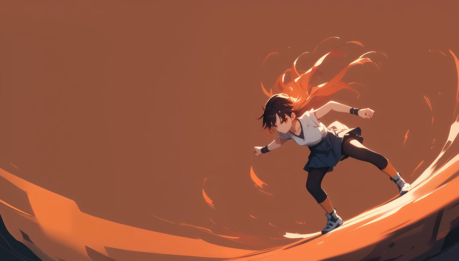 score_9, score_8_up, score_7_up, score_6_up, wallpaper-kai, (abstract-background:1.1), 1girl, orange theme, action pose