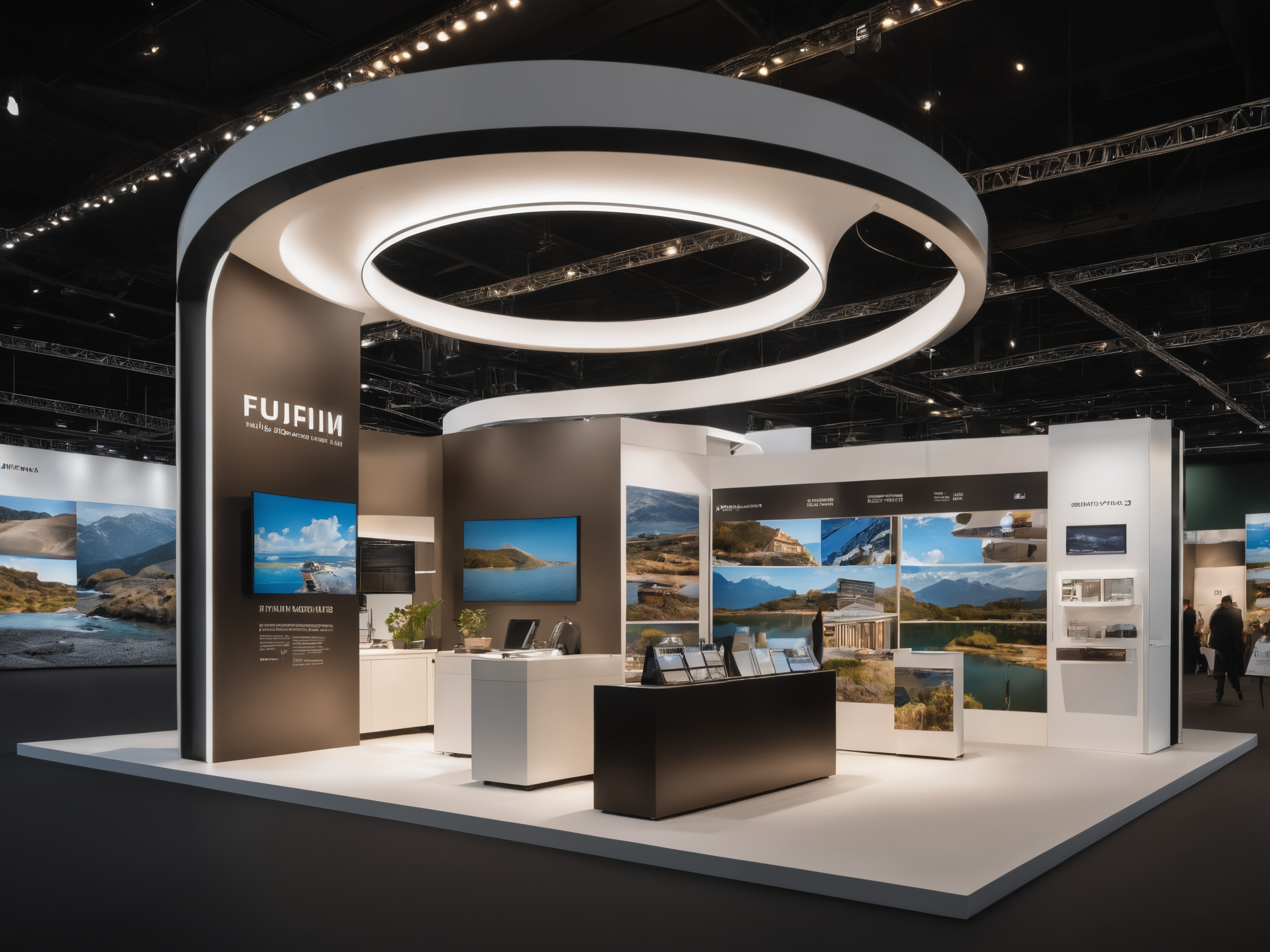<lora:JJsExhibition_Stand_XL:.7> ,((Exhibition Stand)), building,masterpiece , best quality, RAW photo, subject, 8k uhd, dslr, soft lighting, high quality, film grain, Fujifilm XT3, indoors,  scenery,t, real world location,, enough detail, high resolution, 8k, HD, super realistic, Photorealistic, highly detailed,