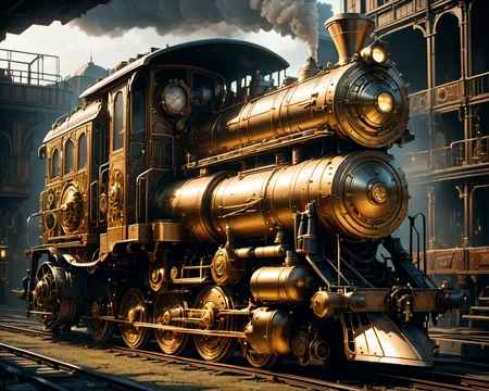Photorealistic side facade of a fantasy steampunk locomotive,  cinematic lighting, ,
highly detailed, <lora:SDXLFaeTasticDetails2400:0.8>,  <lora:FantasySettlement:0.3>, epiCPhoto, side view, darkfantasy,