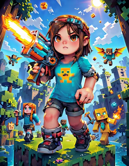 Minecraft style art of <lora:xlcarolism:1> , <lora:fhanddetailxl:1> <lora:hand 5.5:1.5> , <lora:add-detail-xl:1.5>, Blocky, pixelated, vibrant colors, recognizable characters and objects, game assets, Minecraft style