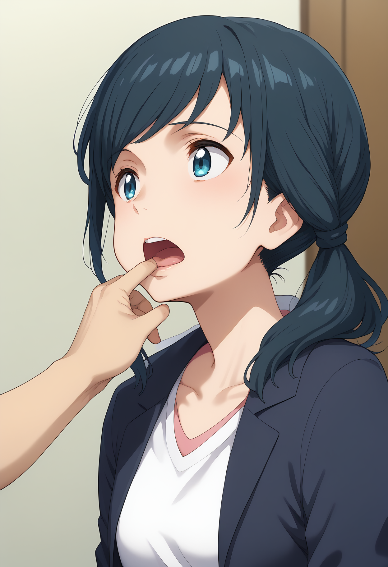 score 7 up, solo, source anime, 1girl, , <lora:hina-amano-ponyxl-lora-nochekaiser:1> hina amano, , <lora:_sdxl-fingercandy-pony:1> fingercandy,,