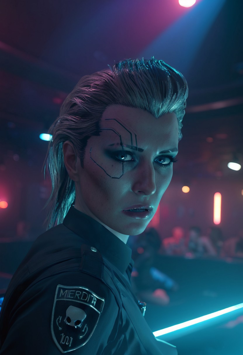 meredith101cyberpunk having sex portrait cinematic photo as cop in a strip club , evil expression , finely detailed eyes, moody, , epic scene, epic composition, Photography, Cinematic Lighting, Volumetric Lighting, ethereal light, intricate details, extremely detailed volumetric rays 35mm photograph, film, bokeh, professional, 4k, highly detailed . Magical, fantastical, enchanting, storybook style, highly detailed