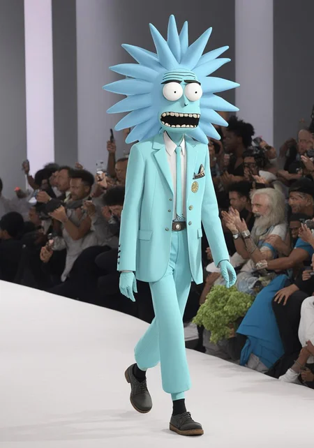 Rick Sanchez WeirdOutfit style <lora:sdxl-WeirdOutfit-Dreambooh:0.8>