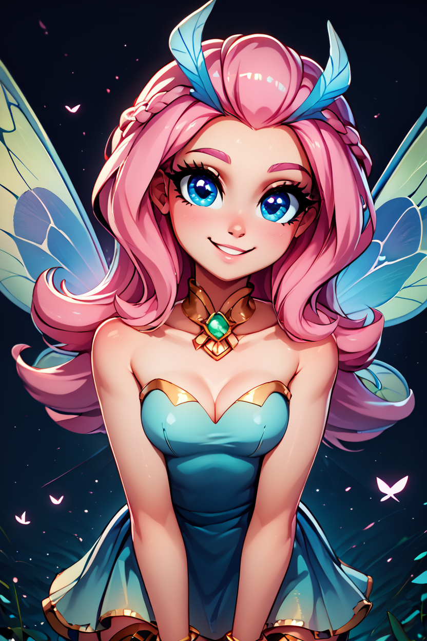 score_9, score_8_up, score_8, medium breasts, (curvy), cute, eyelashes,       BREAK, , zzTasi, blue eyes, pink hair, long hair, fairy wings, dress, thighhighs,   <lora:TasiAFK_PDXL_v2:0.7>,   , BREAK, looking at viewer,  smile, upper body, leaning forward, head tilt,  embedding:zPDXL, Expressiveh, <lora:theButcherXPDXL:1.0>, <lora:CatalystStylePDXL:0.6>,  <lora:SDXLFaeTastic2400:0.5>,  <lora:Expressive_H-000001:0.4>,