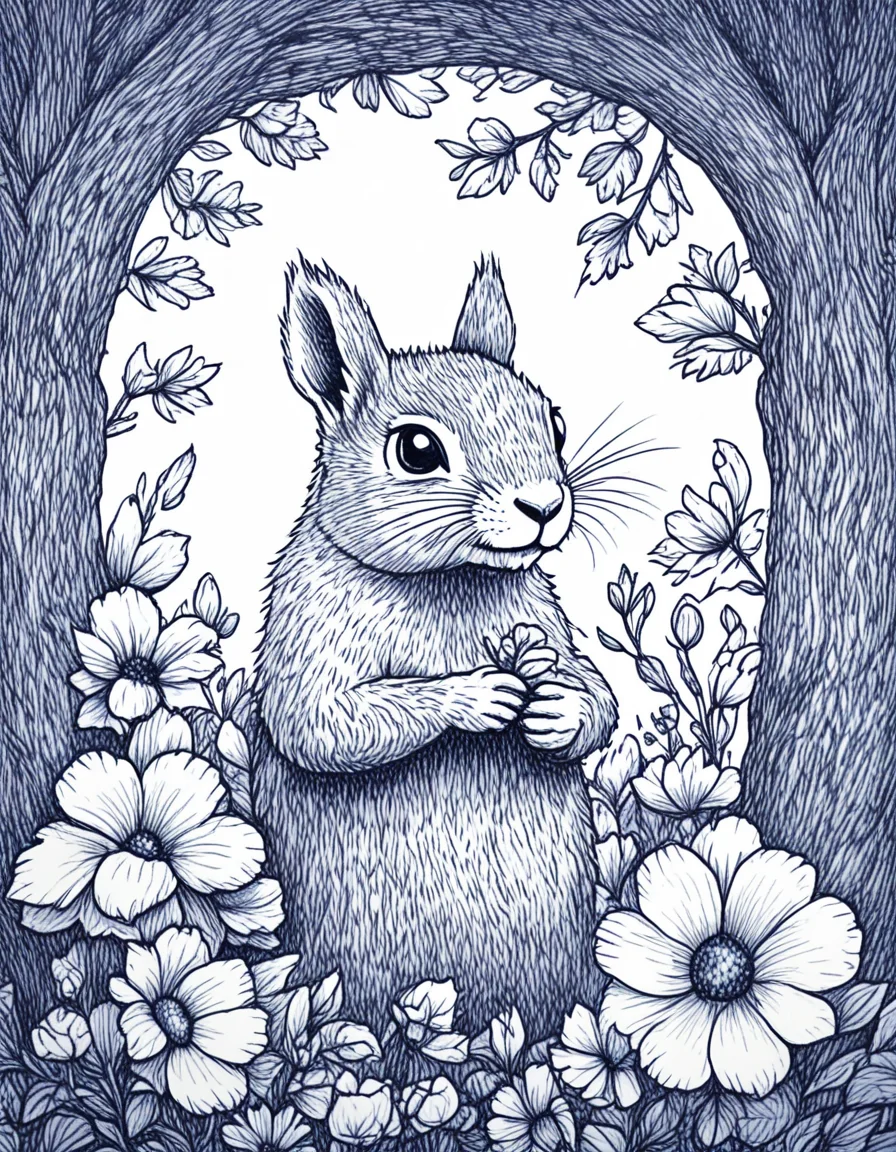 novuschroma42 style ballpoint pen drawing of squirrel sheep with flowers  <lora:novuschroma42 style_blue:1> <lora:sdxl_lightning_8step_lora:1>