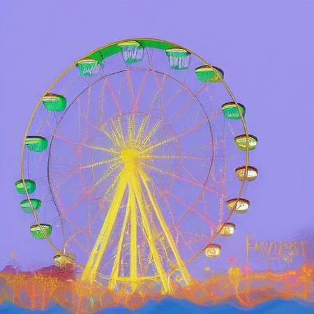 iridescent-illustration-style Ferris wheel