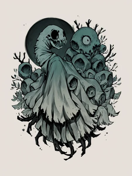 score_9, score_8_up, score_7_up, score_6_up, score_5_up, score_4_up, <lora:cr33pyXLP:0.8> cr33py, bones, spooky, creepy