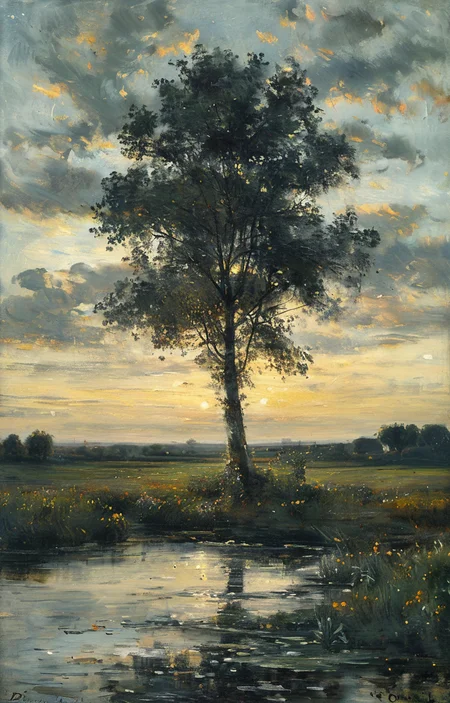 masterpiece,best quality,<lora:tbh291-sdxl:0.9>,illustration,style of Charles-Francois Daubigny A bottle of perfume in garden