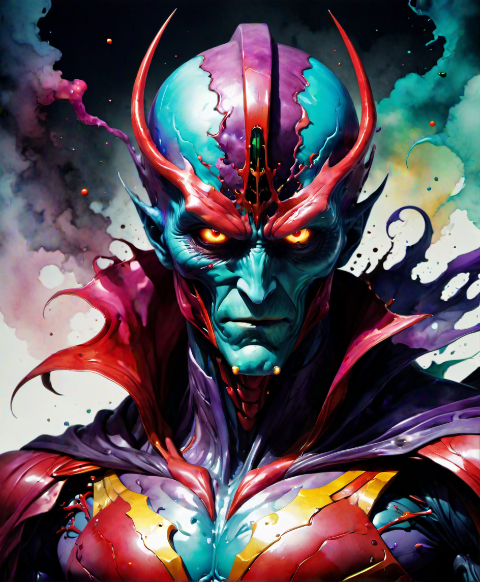 character,villain,art by yoshitaka amano and alberto seveso,in the style of pemo,masterpiece, <lora:PatricieMurcianoXLStyle-000003:0.7>