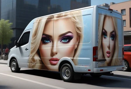 truck, parked, city, score_9, score_8_up, score_7_up, score_6_up, score_5_up, score_4_up, UHD, 8K, masterpiece, detailed, ultra_high_resolution, lots of detail, OverallDetailXL, detailxl, lapping car,print car,painted car style, vehicle focus, picture of female face on the truck, blonde heretic.