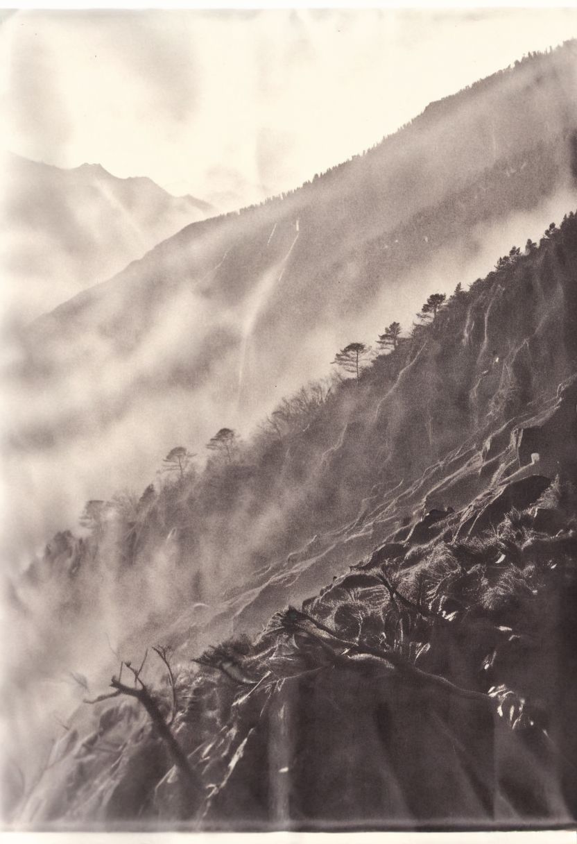 lith_orwo_dokumentenpapier_D, instagram photo,a foggy mountain, hard shadows, film grain