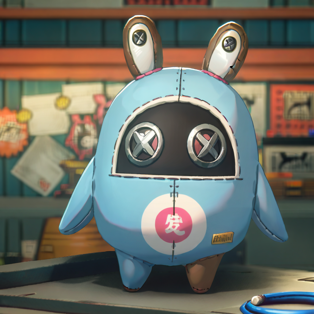 <lora:XL_bangboo_(zenless_zone_zero) (pony):1>,1other,doll,stuffed toy,no humans,solo,standing,, score_9,score_8_up,score_7_up, source_anime,
