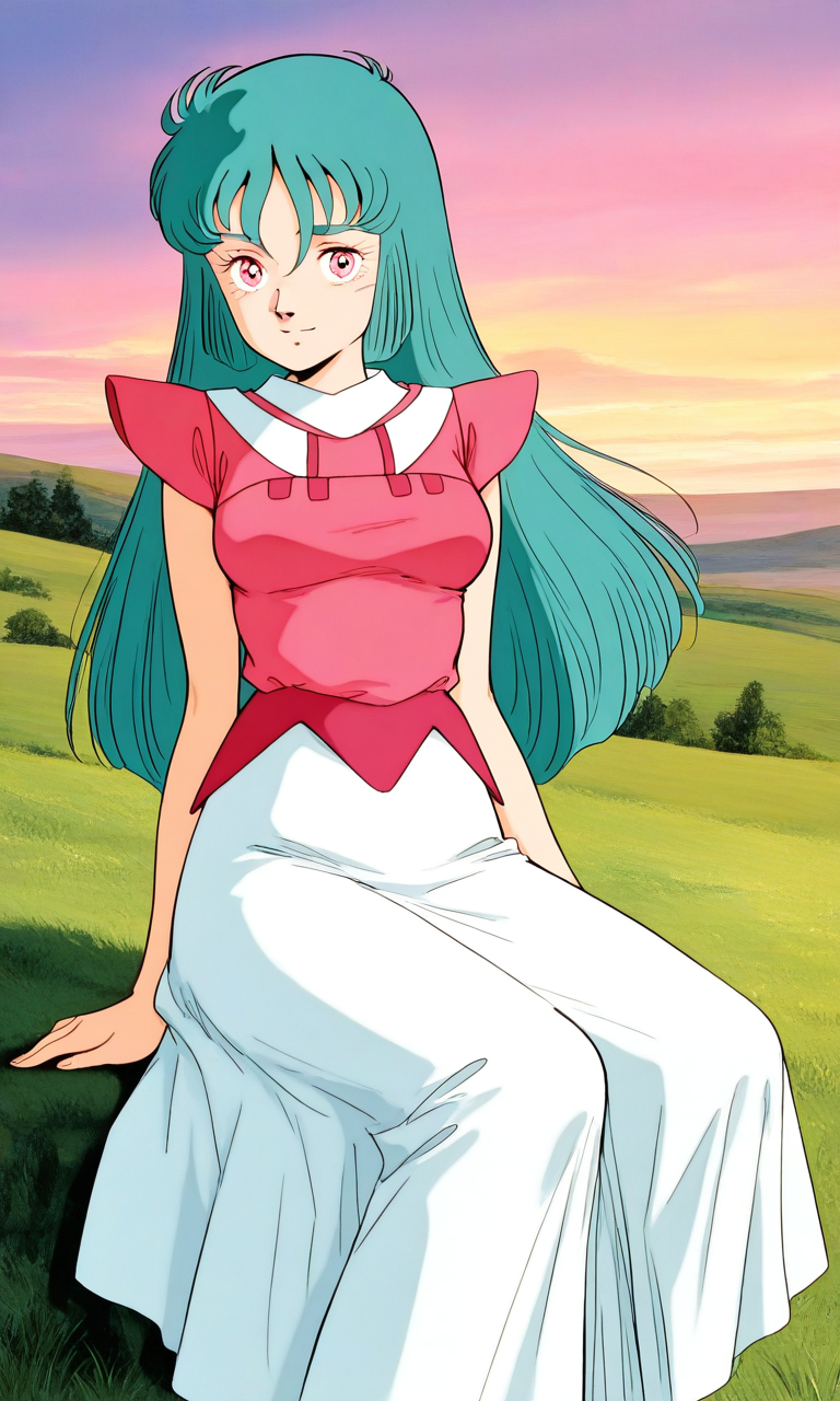general,highres, ultra-detailed,very aesthetic,best quality ,best hands, BREAK <lora:Ciela_Lapana_dress_IS:0.9>
Ciela_Lapana(dress), 1girl, solo, long hair, pink eyes, aqua hair, bangs, green hair, medium breasts, 
dress, light smile, looking at viewer, white skirt, long skirt,
sky, grass, fantasy,