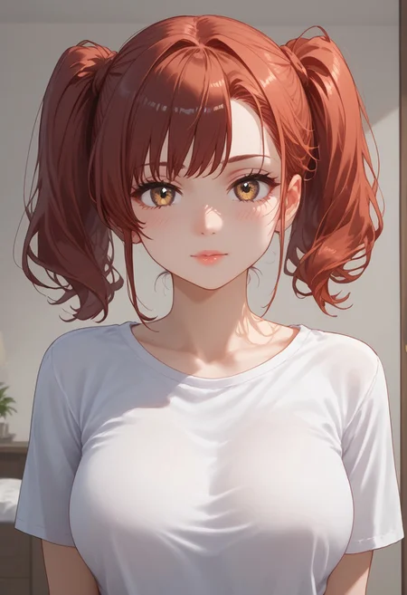 score_9, score_8_up, score_7_up, <laura:expressive_n: 1>, expressive_n, detailed eyes, beautiful, detailed background, perfect eyes,, expressive, 1 girl, visual novel character, sexy 20 year old girl, solo, <lоra: ikarus-chan_close:0,7>, short hair, red hair, two ponytails, shoulder-length ponytails, brown eyes, big breasts, 1girl, colorful technical illustration, very detailed, selfie of a Terrible Painter (California Gold Rush: 1.3), inside of a Vengeful Sacsayhuaman, Frosted lake and Starry nursery in the background, at dusk, Soft focus, Shaded Background, Hopeless, Social art, Electric color lighting, F / 2.8, Desaturated, Swirling cotton, soutache, adobe lightroom, HDR