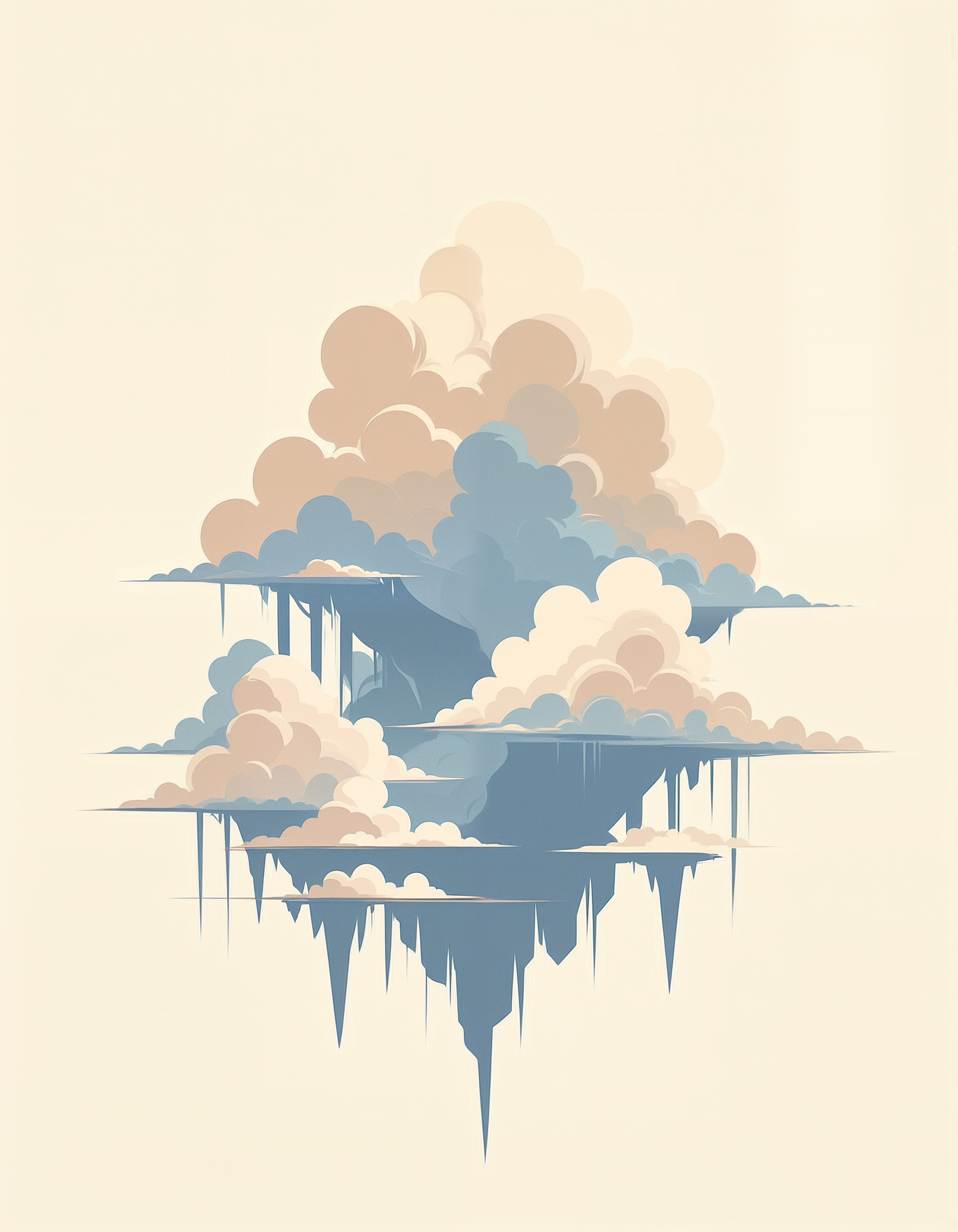 minimalistic, flat color, no lineart, vast flat landscape, epic clouds
