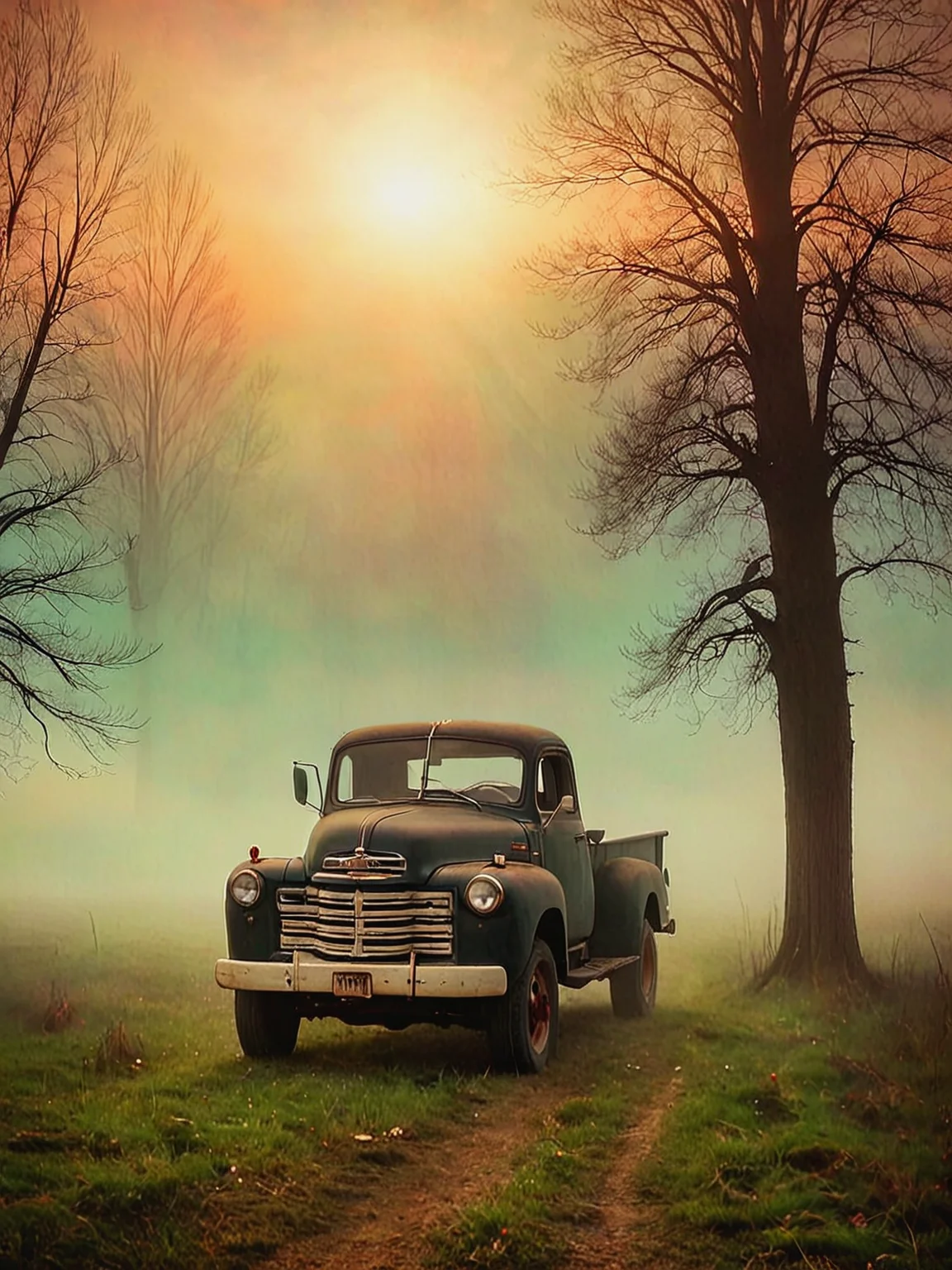 Interstellar. Farmhouse. Vintage truck. Early morning mist.
<lora:Tonalism01b_CE_XL_300-OT:0.8> tnlsmCE_style