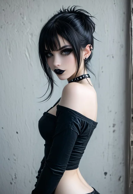 real life photo, realistic, realism, zPDXLrl, zPDXL2, egirl, goth, 26 years old, fairy, Goth_EGirl