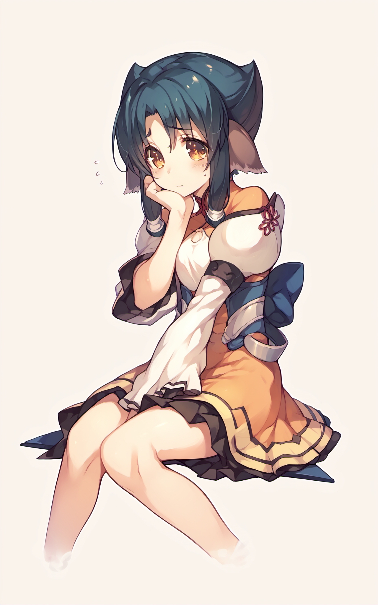 score_9,score_8_up,score_7_up,score_6_up,score_5_up,score_4_up,(source_anime),1girl,<lora:Atui_pony:1>,atui \(utawarerumono\),utawarerumono,utawarerumono: itsuwari no kamen,simple background, sitting, shy
