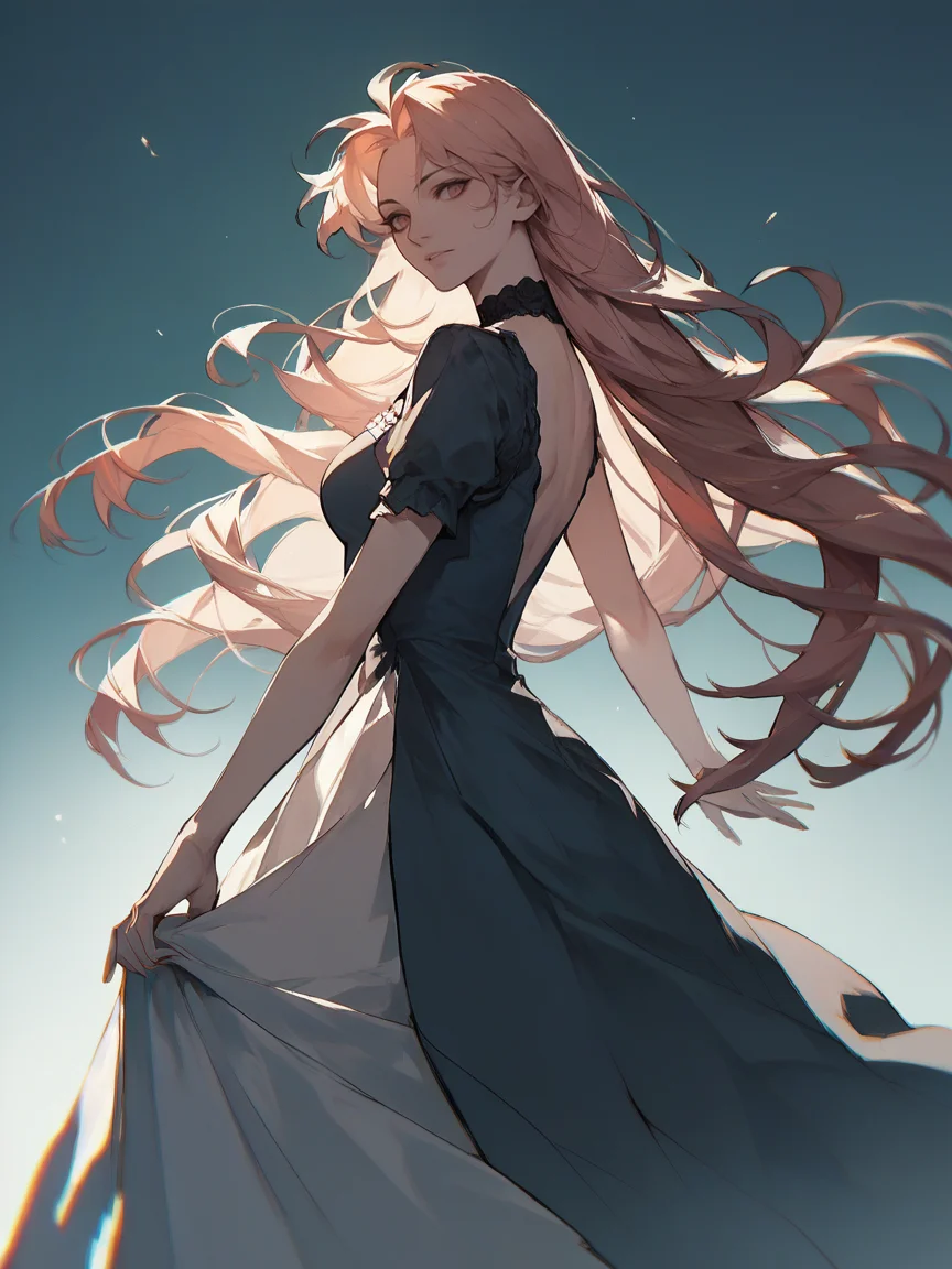 score_9, score_8_up, score_7_up, score_6_up, score_5_up, <lora:kiyoshiSTXLP:1> kiyoshist, 1girl, solo, dress, long hair,
