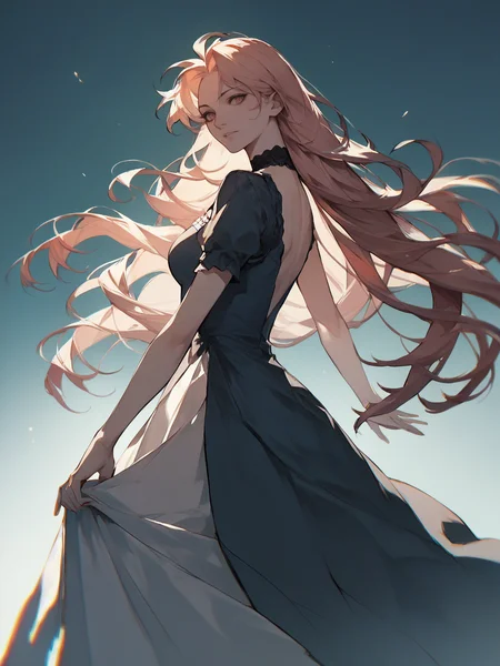 score_9, score_8_up, score_7_up, score_6_up, score_5_up, <lora:kiyoshiSTXLP:1> kiyoshist, 1girl, solo, dress, long hair,