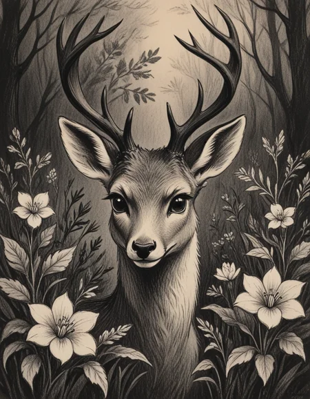 novuschroma71 fox deer with flowers charcoal drawing <lora:novuschroma71 style:1>, <lora:sdxl_lightning_8step_lora:1>