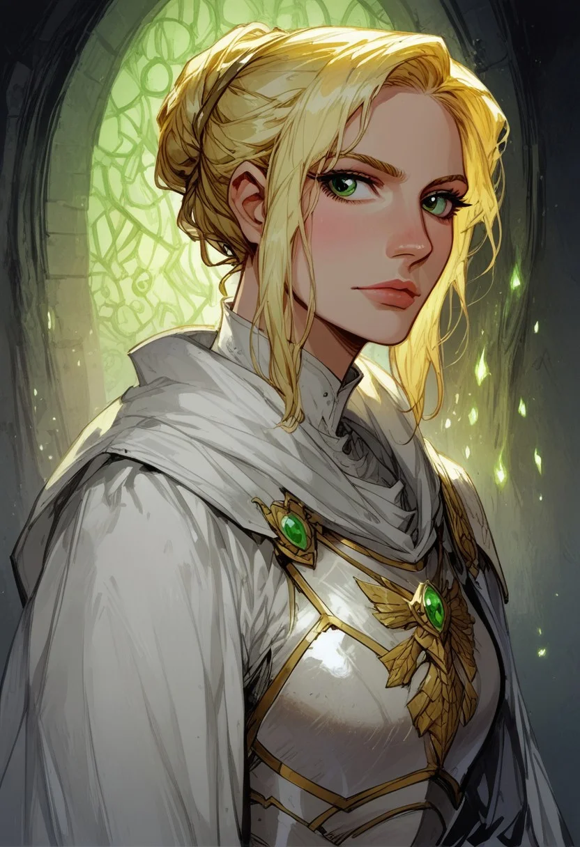 score_9, score_8_up, score_7_up, BREAK, 1woman portrait, dramatic lights ((human, mage, wizzard, soreceress, green eyes, blonde hair, white robe, white toga, white armor, armor))
<lora:Fant5yP0ny:0.6> <lora:fantasy_world_pony:0.9>
<lora:Cherry-Gig:0.55>