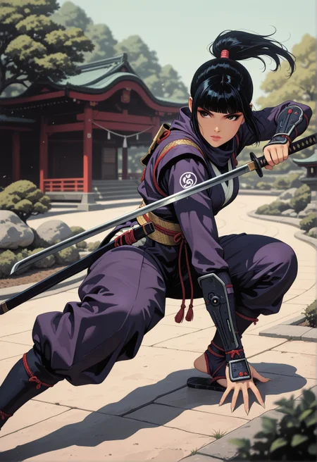 <lora:ck-shadow-circuit-IL:0.60>,
masterpiece, best quality, good quality, very aesthetic, absurdres, newest, 8K, depth of field, focused subject,
dynamic angle, a ninja, 1girl, fighting stance, adamantium claws, wielding a katana, japanese garden, sci-fi, illustration, retro
<lora:MoriiMee_Gothic_Niji_Style_Illustrious_r1:0.30>
<lora:ck-nc-cyberpunk-IL-000011:0.30>
 <lora:ck-70s-scifi-IL:0.40>