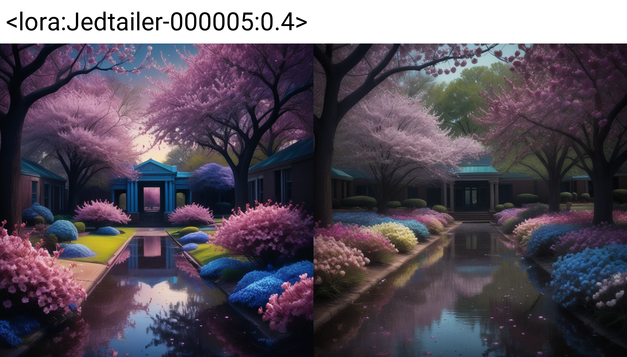 landscape art, blossoms, cinematic atmosphere, landscape of a Photogenic Evocative (Memphis:1.3) from inside of a Dreamweaver's sanctuary, Direct light, Dark hue, surreal, artistic, fantastic aesthetic, deep rich colors, vivid colors, fine detail, cinematic perfect intricate stunning fine detail, dynamic cinematic color, illustrious quality, Jed-dtl, <lora:Jedtailer-000005:0.4>