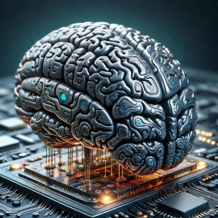 glowing human brain in semiconductor, 8k, F2.8, RAW Photo, ultra detailed, ral-semiconductor