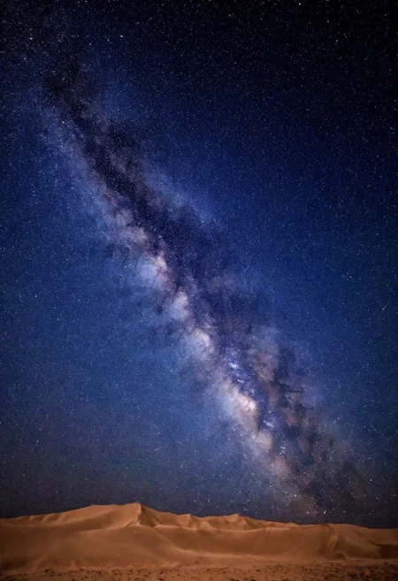 Chiahuahuan desert under a protected Dark Sky. Lying, see the bands of the milky way. Milky Way, Night sky