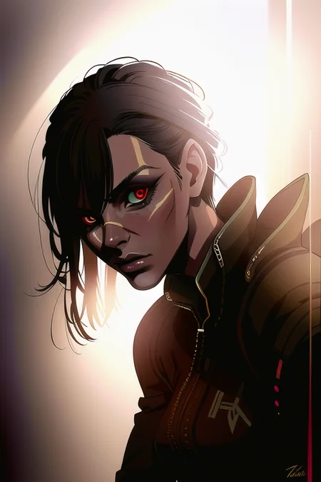 award winning portrait photo of a female rogue assassin, wearing cyberpunk intricate streetwear, (backlighting:1.3), digital painting, concept art, smooth, sharp focus, rule of thirds, dark fantasy,intricate details, medium shot, (shallow depth of field:1.1), by sandra chevrier, Style-Psycho <hypernet:icsA3_icsA3:1>