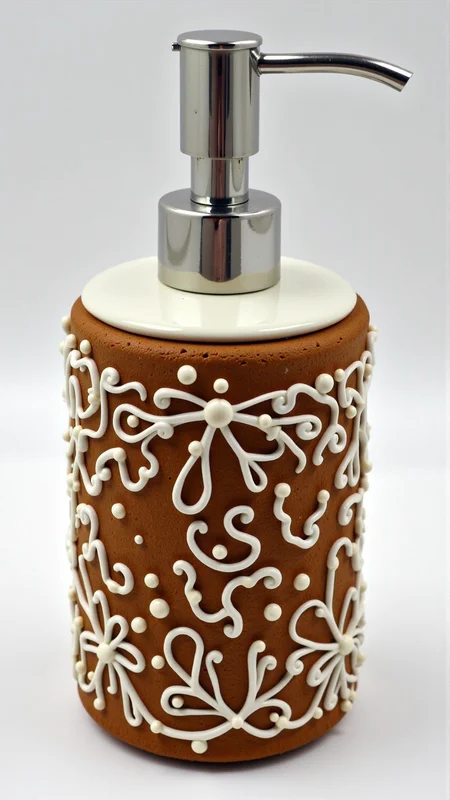 GingerbreadStyle and made entirely out of gingerbread and frosting, a handmade ceramic soap dispenser
<lora:GingerbreadStyleFlux:0.9>