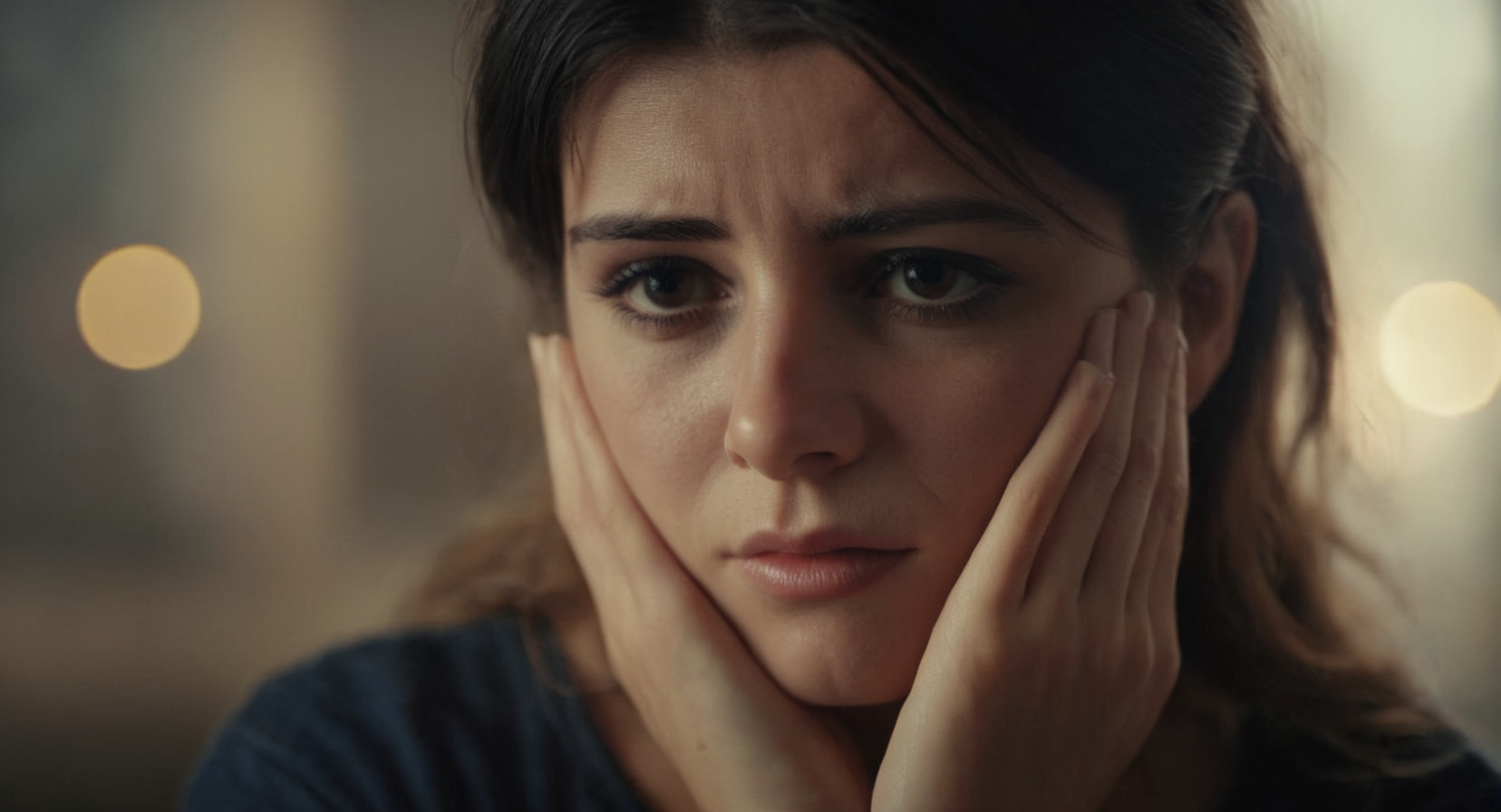 cinematic film still of Cinematic Film stock footage in (arri alexa style) Kodak film print, 
 <lora:Hyperrealism-000003:1>
a woman with a sad face crying Hyperrealism Style, shallow depth of field, vignette, highly detailed, high budget, bokeh, cinemascope, moody, epic, gorgeous, film grain, grainy
