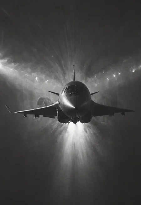 Create a vivid description capturing the essence of a close-up photograph inside the cockpit of a sleek, matte-black futuristic jet in flight. Highlight the discernible details: the pilot, confidently and mischievously smiling, with focused eyes locked onto the target. Convey a sense of high-speed motion, surrounded by billowing clouds, encapsulating the exhilarating and dynamic atmosphere within the cutting-edge aircraft.
very detailed, atmospheric haze, Film grain, cinematic film still, shallow depth of field, highly detailed, high budget, cinemascope, moody, epic, OverallDetail, gorgeous, 2000s vintage RAW photo, photorealistic, candid camera, color graded cinematic, eye catchlights, atmospheric lighting, skin pores, imperfections, natural, shallow dof