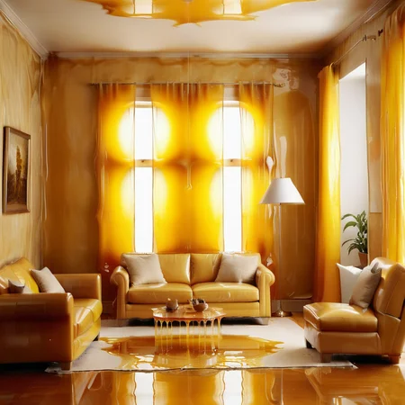 livingroom covered in honey<lora:HoneyXL11:0.9>