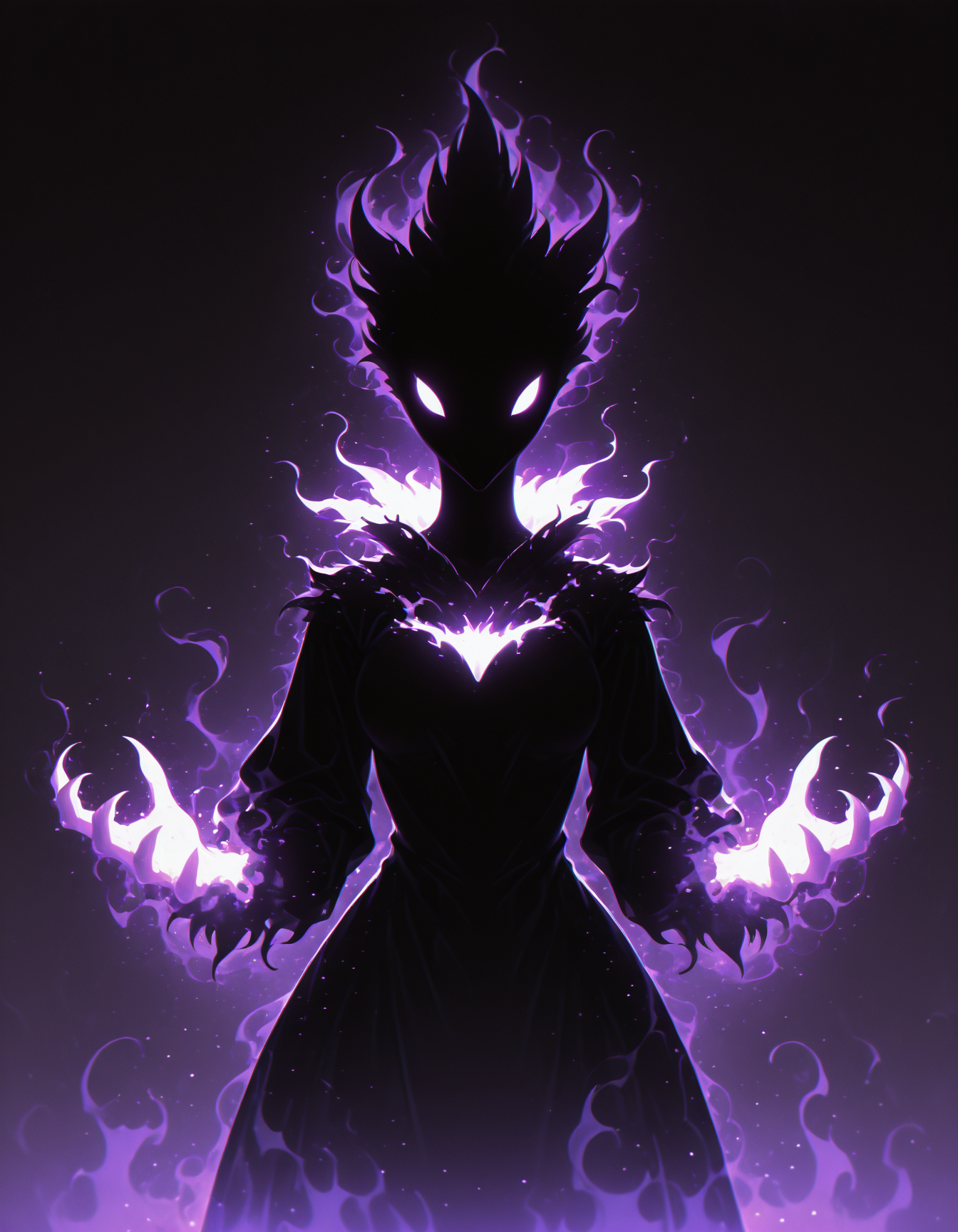 <lora:Shadows_v2_Buns:0.7> sh4d0w, black silhouette, purple aura, glowing, solo, Combusken, masterpiece, best quality, amazing quality
