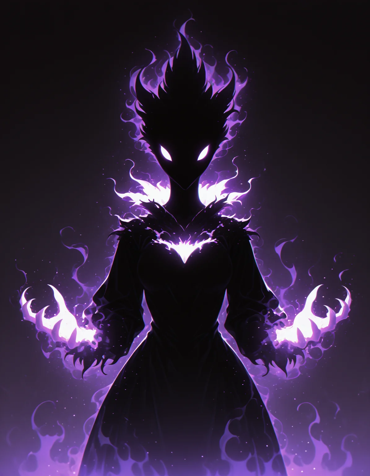 <lora:Shadows_v2_Buns:0.7> sh4d0w, black silhouette, purple aura, glowing, solo, Combusken, masterpiece, best quality, amazing quality