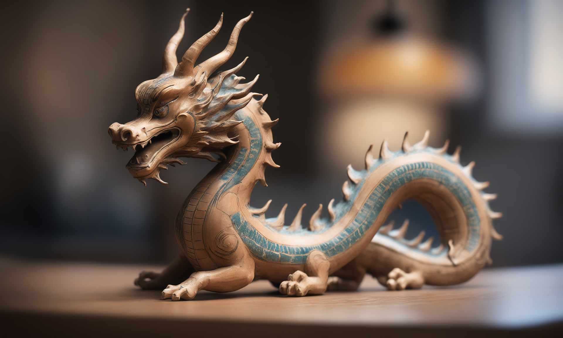 <lora:paintedpotterycd_xl-000004:0.8>,a handmade sculpture toy of a chinese dragon made of painted pottery in office scene,paintedpotterycd_xl,miniature,tilt-shift,solo,indoors,chinese zodiac,wooden table,cutie,cute,still life,animal statue,front view,facing viewer,looking at viewer,(Unbelievable Digital Artwork:1.3),fine art,CGSociety,ArtStation,master works, 8K, HDR, UHD, masterpiece, best quality, highly detailed, high resolution, finely detail, extremely detailed, ultra detailed, wallpaper