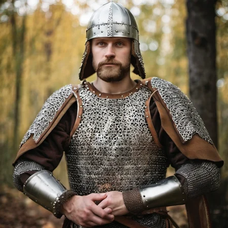 Men in slavic armor <lora:slavic armor:0.5> slavic armor,realistic,solo, FIVE FINGERs ON HAND