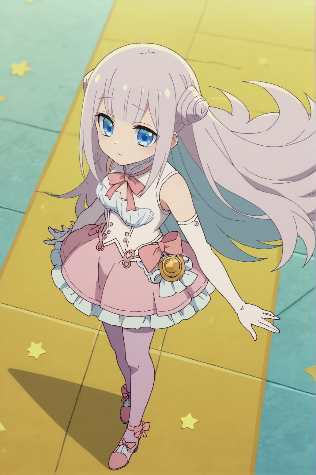 score_9, score_8_up, score_7_up,anime_source, source_anime, best background, detailed background, anime screencap,  Byakuya Mimori, 1girl, long hair, magical girl, white hair, from above, solo,  <lora:Byakuya_Mimori:0.8>