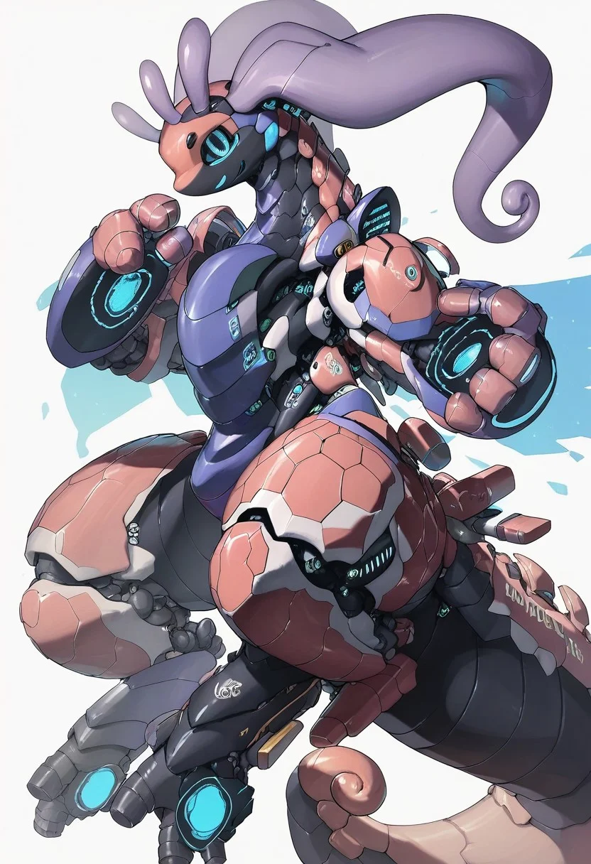 score_9, score_8_up, score_7_up, score_6_up, anthro (mechamon, robot), goodra,, solo, looking at viewer, masterpiece, best quality