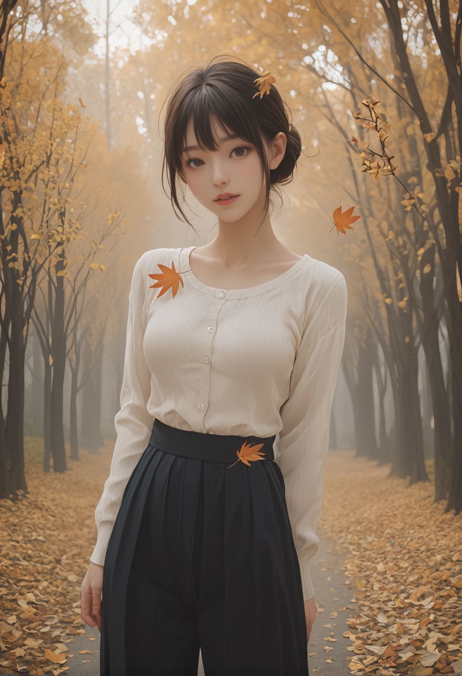 ,ruanyi1438,autumn leaves,<lora:1438 autumn leaves_v1_pony:1>, score_9,score_8_up,score_7_up,,8k,solo,,