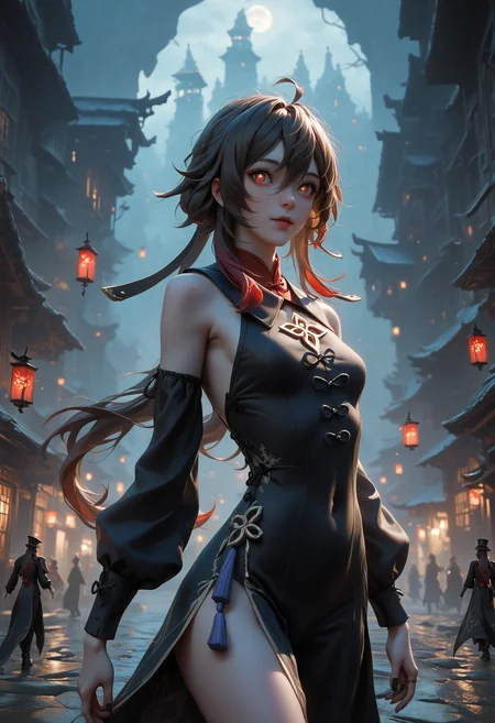 score_9, score_8_up, score_7_up, 1girl, hu_tao_\(genshin_impact\), genshin_impact, brown_hair, red_eyes, three quarters view, arched back, quantum realm, indoors, 2d, v4mpcity.safetensors, <lora:location\v4mpcity.safetensors:1.0>