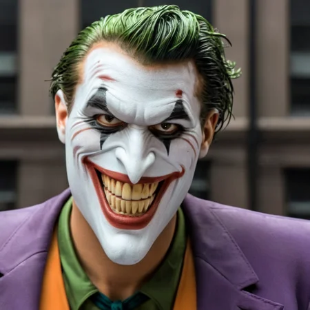 Hyperrealistic art of  <lora:Joker:1.5>
The Joker a naked man in manga style in Gotham city universe, Extremely high-resolution details, photographic, realism pushed to extreme, fine texture, incredibly lifelike